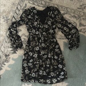 Floral Black Dress